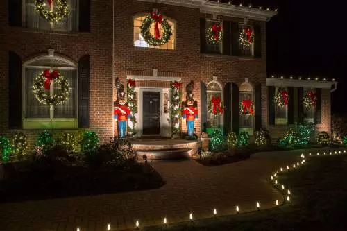 Commercial Holiday Decor, Nutcrackers, Wreaths, lights